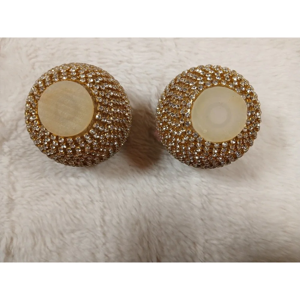Crystal Rhinestone-Encrusted‎ Decorative Sphere Salt & Pepper Shakers